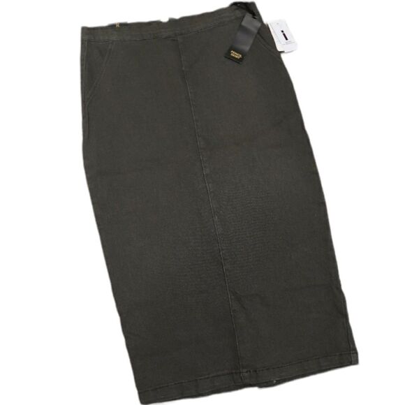 NWT Buffalo Elodia Olive Green Pencil Skirt Size 28 / 6 Stretch - Picture 1 of 6